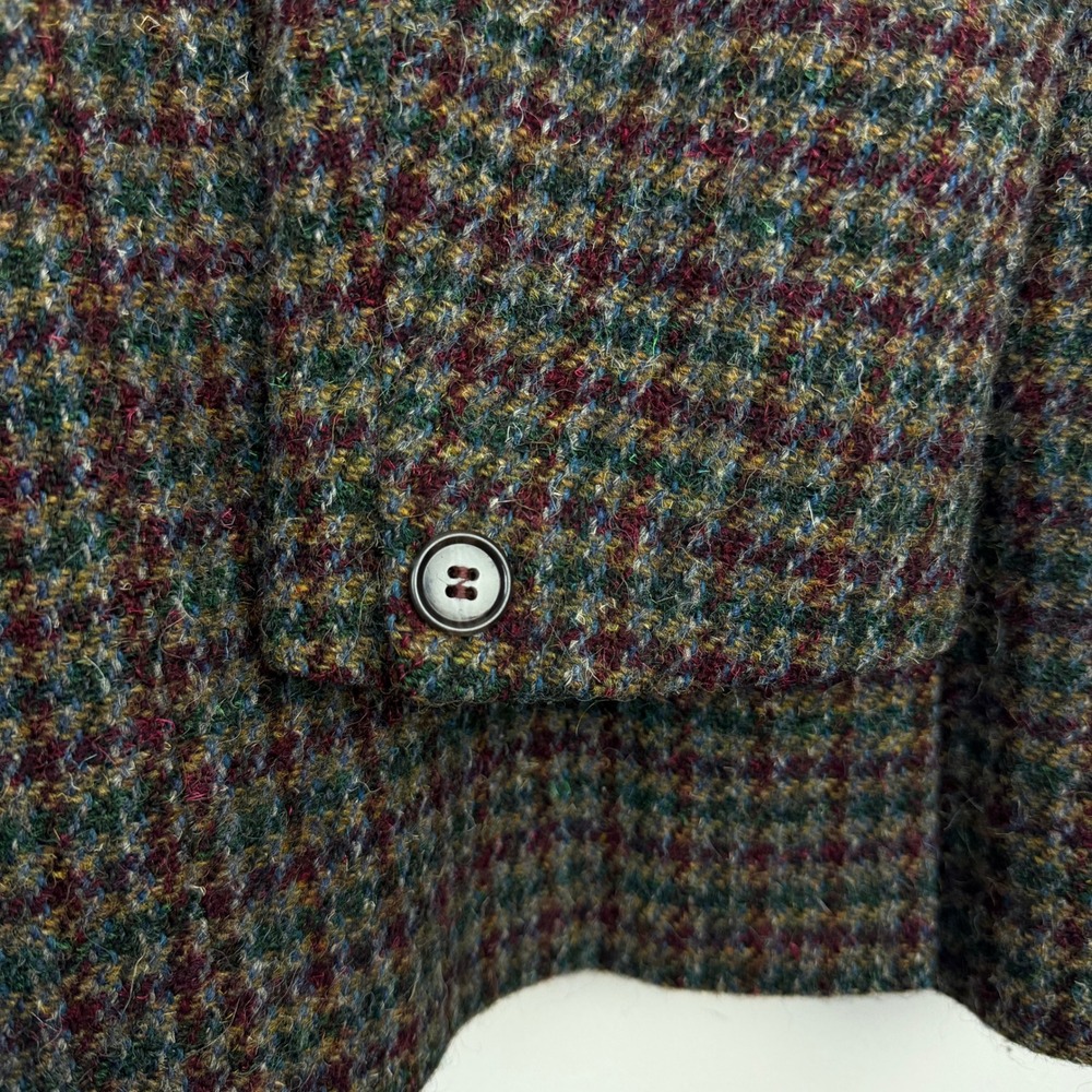 VTG Burleigh HARRIS TWEED Blazer Men 42 Wool Sport Coat Jacket Brown Check *read - Picture 5 of 12